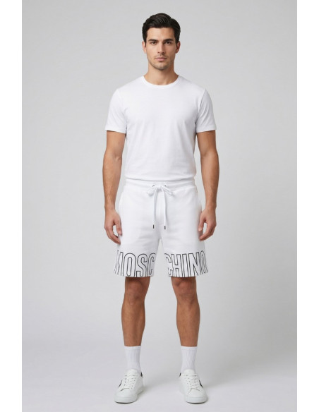 Moschino bermuda in cotone con stampa sul fondo V1A6811-4418 [ff79a324]