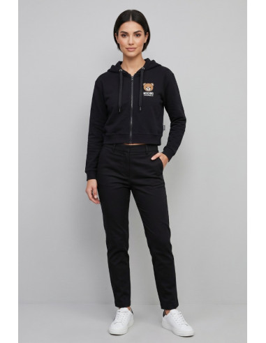 Moschino felpa cropped con zip e stampa orso V6A1706-4409 [ac7633b3]