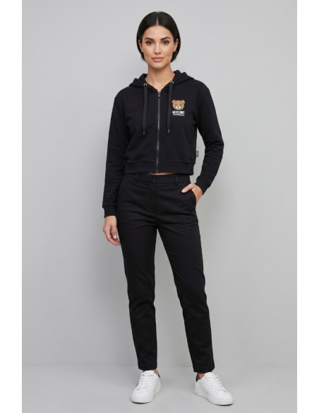 Moschino felpa cropped con zip e stampa orso V6A1706-4409 [ac7633b3]