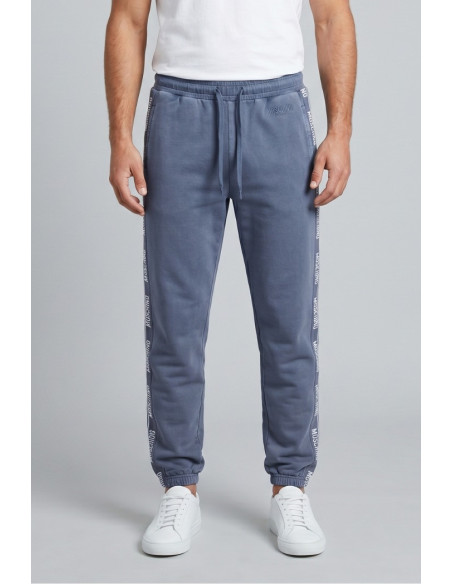 Moschino pantalone in felpa delavè con bande logate V1A6806-4436 [5f39ccb1]