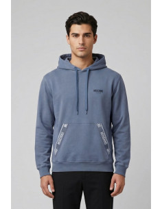 Moschino felpa cappuccio delavè con bande logate V1A1716-4436 [47d37a85]