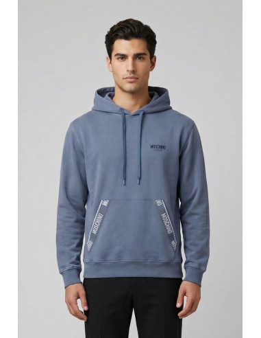Moschino felpa cappuccio delavè con bande logate V1A1716-4436 [47d37a85]