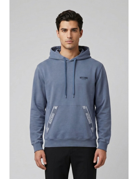 Moschino felpa cappuccio delavè con bande logate V1A1716-4436 [47d37a85]