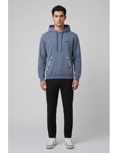 Moschino felpa cappuccio delavè con bande logate V1A1716-4436 [29e8f88c]