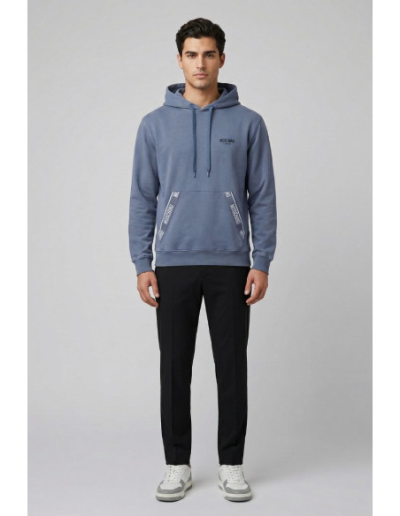 Moschino felpa cappuccio delavè con bande logate V1A1716-4436 [29e8f88c]