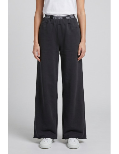 Moschino pantapalazzo in cotone stretch con elastico logato V6A6810-4436 [8247bb4a]