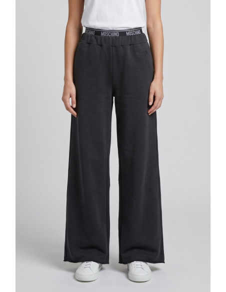 Moschino pantapalazzo in cotone stretch con elastico logato V6A6810-4436 [8247bb4a]