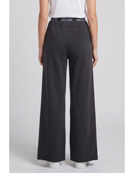 Moschino pantapalazzo in cotone stretch con elastico logato V6A6810-4436 [5b61f847]