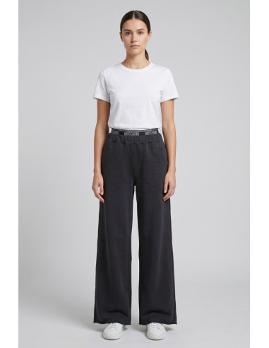 Moschino pantapalazzo in cotone stretch con elastico logato V6A6810-4436 [ec7c3943]