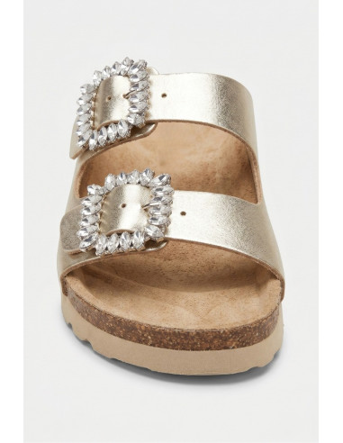Lumberjack ciabatta in pelle con doppia fascia Miuccia 102269253 [27ffc3cc]