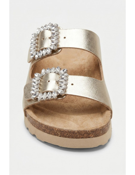 Lumberjack ciabatta in pelle con doppia fascia Miuccia 102269253 [27ffc3cc]