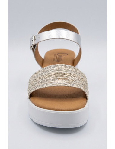 Claude sandalo con fascia effetto texture e cinturino ART 9 [30a27562]