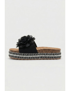 Solo Soprani ciabatta con maxi fiore Dona SSW619N22 [debd2842] 2
