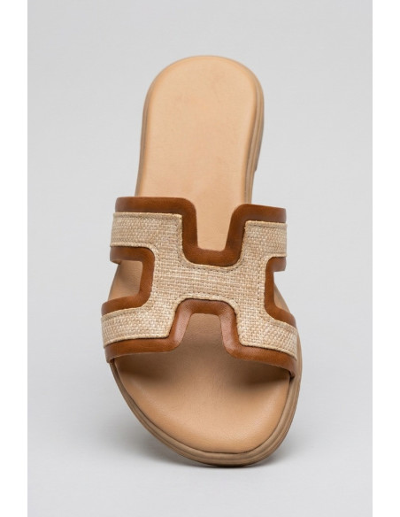 Floralì ciabatta con fascia effetto rafia POS71 [f4af4e4b]