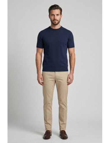 Datch maglia girocollo in cotone DM9866 [027ac3db]