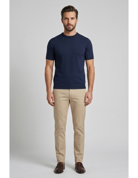 Datch maglia girocollo in cotone DM9866 [027ac3db]