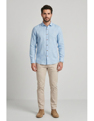 Datch camicia in lino collo francese DM1951 [08a6fd23]