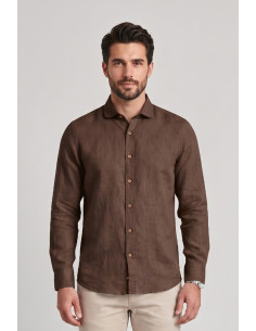 Datch camicia in lino collo francese DM1951 [acd31814]