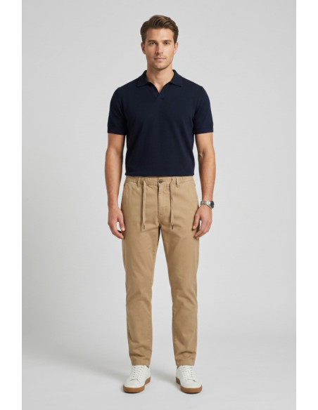 Datch pantalone con laccio in misto lino e cotone DM4138 [1632af72]