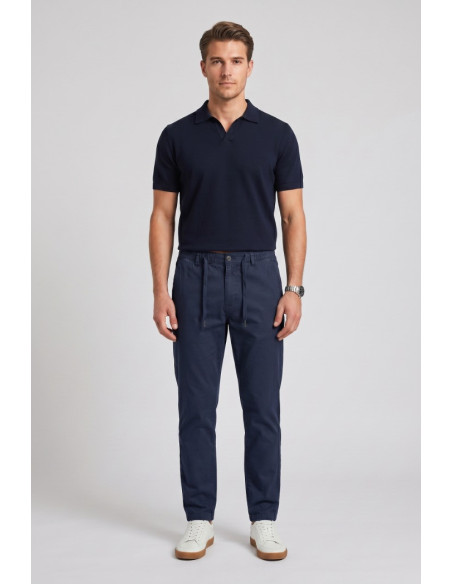 Datch pantalone con laccio in misto lino e cotone DM4138 [a9fab27d]