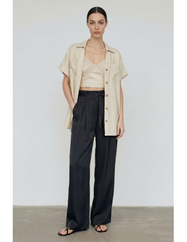 Influencer pantalone palazzo in tessuto fluido 05Y157 [aede6ca7]