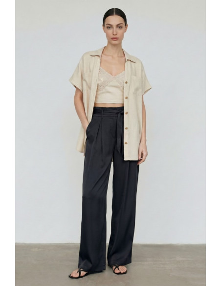 Influencer pantalone palazzo in tessuto fluido 05Y157 [aede6ca7]