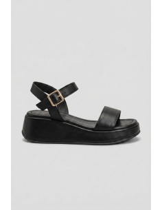 Frau sandalo in pelle con plateau 04M1 [a22e750f]