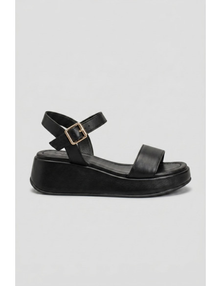 Frau sandalo in pelle con plateau 04M1 [a22e750f]