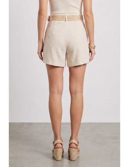 Influencer bermuda in misto viscosa e lino 05T0080 [e74a4505]