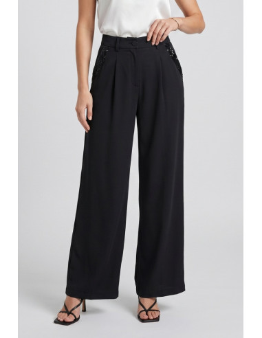 Influencer pantalone con strass 05Y185 [753d59e4]