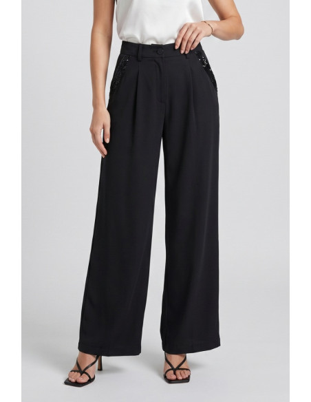 Influencer pantalone con strass 05Y185 [753d59e4]