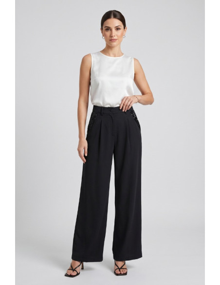 Influencer pantalone con strass 05Y185 [1b06dbed]