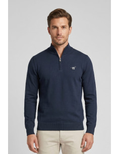 Henry Cotton's maglia mezza zip in filo di cotone MG650792 [89296967]