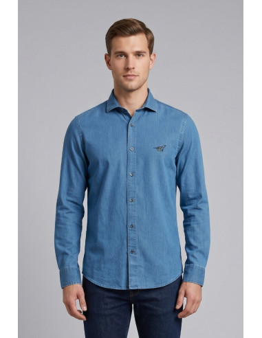 Henry Cotton's camicia in denim di cotone TIAGO [545b46d0]