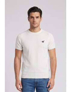 Henry Cotton's t-shirt filo di cotone con logo ricamato MG650798 [6a3afb7a]