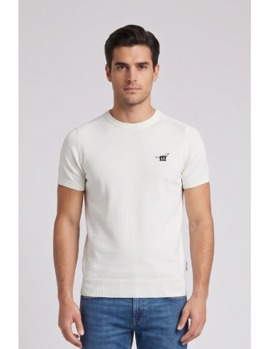 Henry Cotton's t-shirt filo di cotone con logo ricamato MG650798 [6a3afb7a]