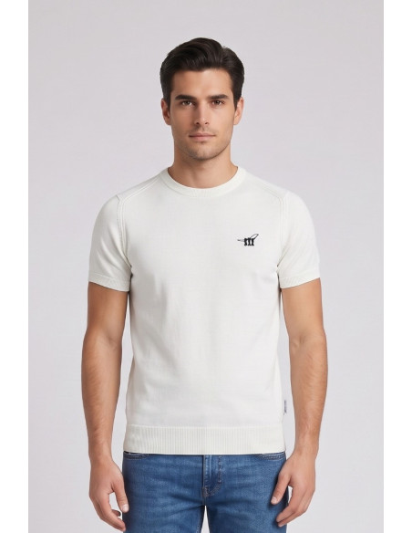Henry Cotton's t-shirt filo di cotone con logo ricamato MG650798 [6a3afb7a]