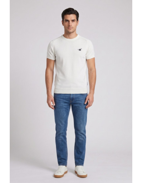 Henry Cotton's t-shirt filo di cotone con logo ricamato MG650798 [04017973]