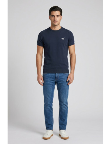 Henry Cotton's t-shirt filo di cotone con logo ricamato MG650798 [9f1fc375]