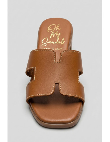 Oh! My Sandals ciabatta con fascia sagomata e tacco largo 5900 [5d08a469]