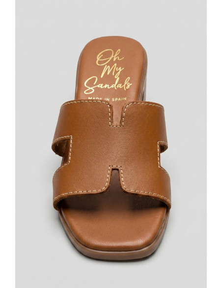 Oh! My Sandals ciabatta con fascia sagomata e tacco largo 5900 [5d08a469]