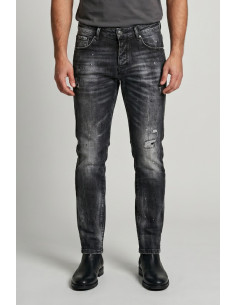 Drop Season 2 jeans in denim con spruzzi e rotture SS26D11 [d8446b56]