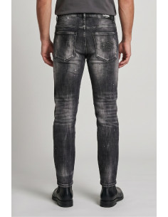 Drop Season 2 jeans in denim con spruzzi e rotture SS26D11 [d8446b56] 2