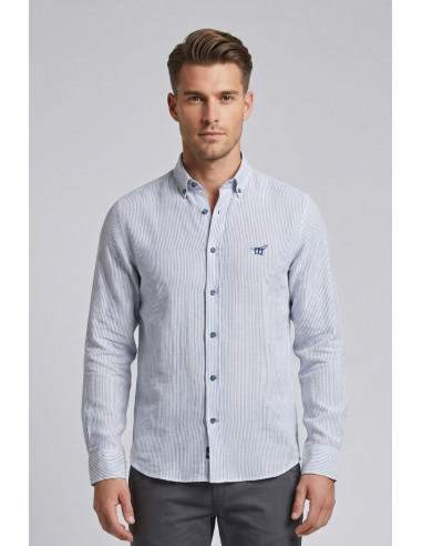 Henry Cotton's camicia rigata in lino Z-ARLO [c1555193]