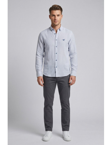 Henry Cotton's camicia rigata in lino Z-ARLO [af6ed39a]
