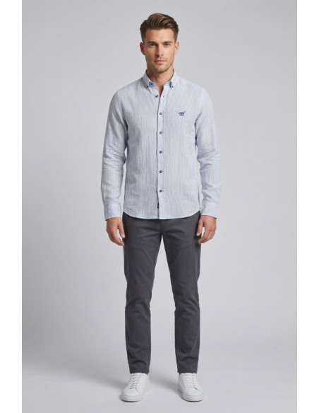Henry Cotton's camicia rigata in lino Z-ARLO [af6ed39a]