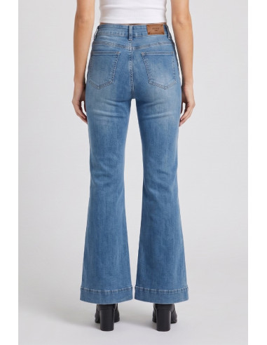 Influencer jeans flare in denim di misto cotone stretch 05P137 [caeb5472]
