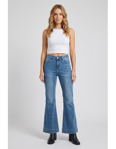 Influencer jeans flare in denim di misto cotone stretch 05P137 [7df69576]