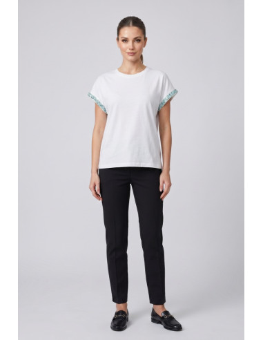 Influencer t-shirt in cotone stretch con dettagli in lurex 05AB248 [915dd674]