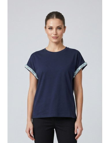 Influencer t-shirt in cotone stretch con dettagli in lurex 05AB248 [6478ee7b]
